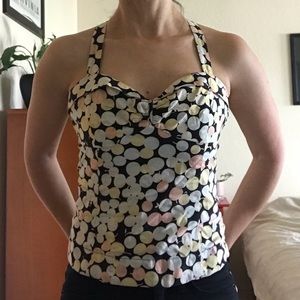MARC JACOBS XS polka dot zip back tank